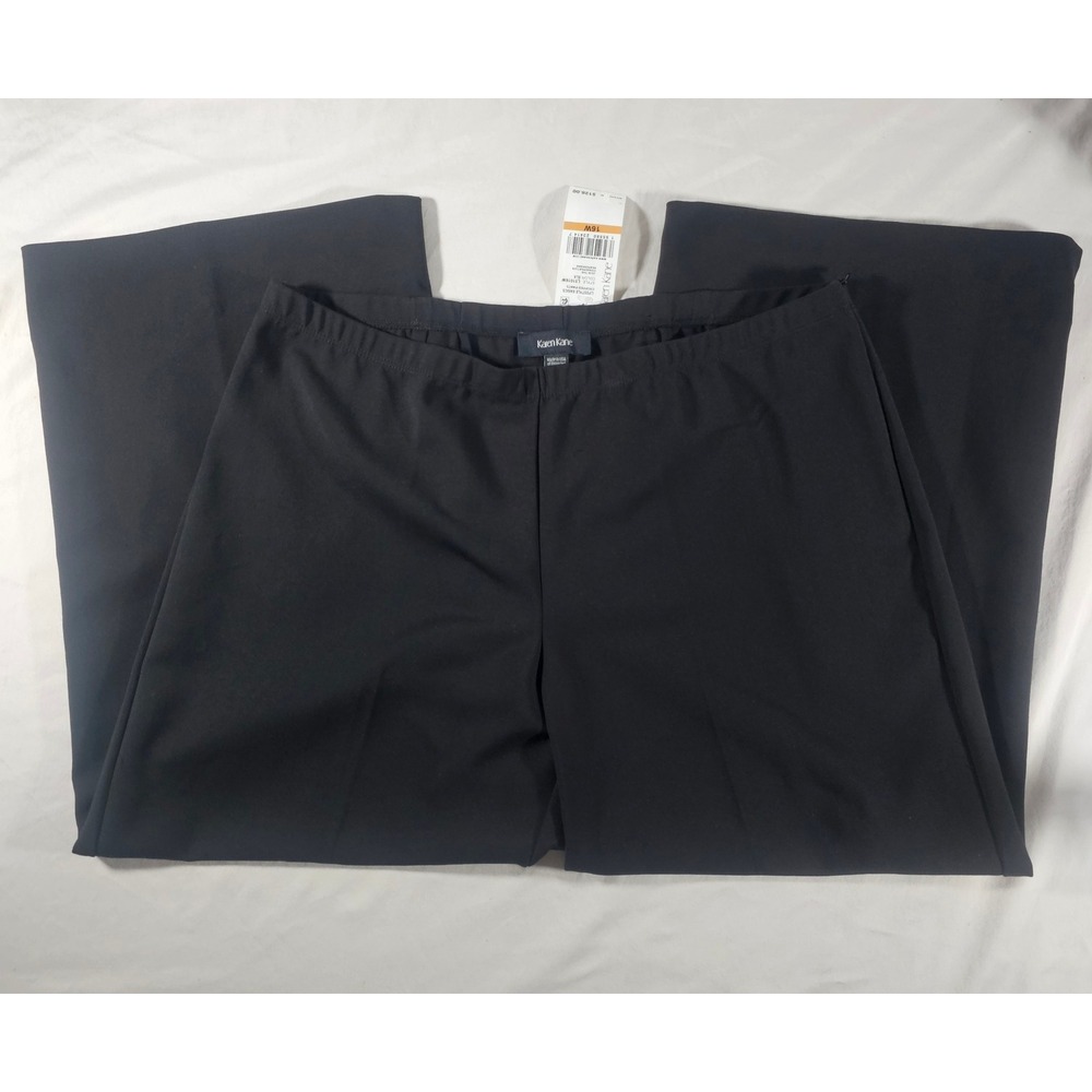 Karen Kane 16W Lifestyle Basics Black Cropped Wide Leg Capri Pants NWT 1458